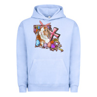 Pigment Grape Ice Louisiana Map Easter Bunny And Cross Urban Hoodie - RanaPortraitStore