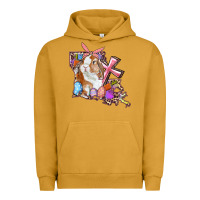 Pigment Peanut Butter Louisiana Map Easter Bunny And Cross Urban Hoodie - RanaPortraitStore
