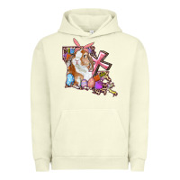 Pigment Pistachio Louisiana Map Easter Bunny And Cross Urban Hoodie - RanaPortraitStore