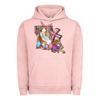 Pigment Salmon Louisiana Map Easter Bunny And Cross Urban Hoodie - RanaPortraitStore