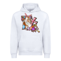 White Louisiana Map Easter Bunny And Cross Urban Hoodie - RanaPortraitStore