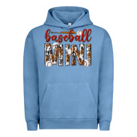 Pigment Pebble Blue baseball mini with leopard Urban Hoodie - texasbilliewilder