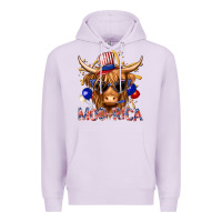 Lilac moorica with cow billie wilder Premium Hoodie - texasbilliewilder