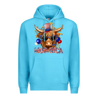 Ocean Blue moorica with cow billie wilder Premium Hoodie - texasbilliewilder