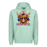 Seafoam moorica with cow billie wilder Premium Hoodie - texasbilliewilder