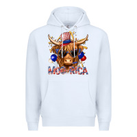 White moorica with cow billie wilder Premium Hoodie - texasbilliewilder