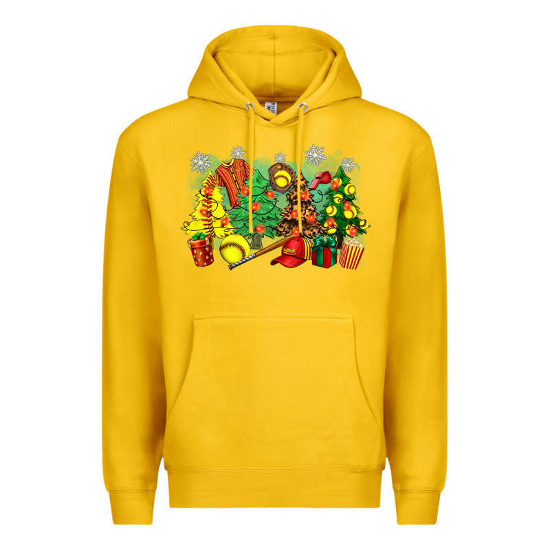 Christmas Trees With Softball Premium Hoodie by Zillion Design Studio | Teevron