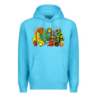 Ocean Blue christmas trees with softball Premium Hoodie - Zillion Design Studio