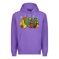 Purple christmas trees with softball Premium Hoodie - Zillion Design Studio