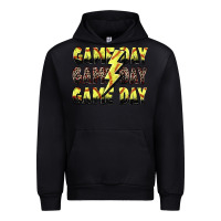 Black game day game day softball lightning bolt Urban Hoodie - Zillion Design Studio