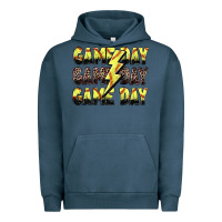 Pigment Midnight Navy game day game day softball lightning bolt Urban Hoodie - Zillion Design Studio