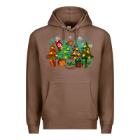Chestnut christmas trees with basketball Premium Hoodie - Zillion Design Studio