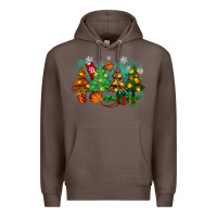Coffee christmas trees with basketball Premium Hoodie - Zillion Design Studio