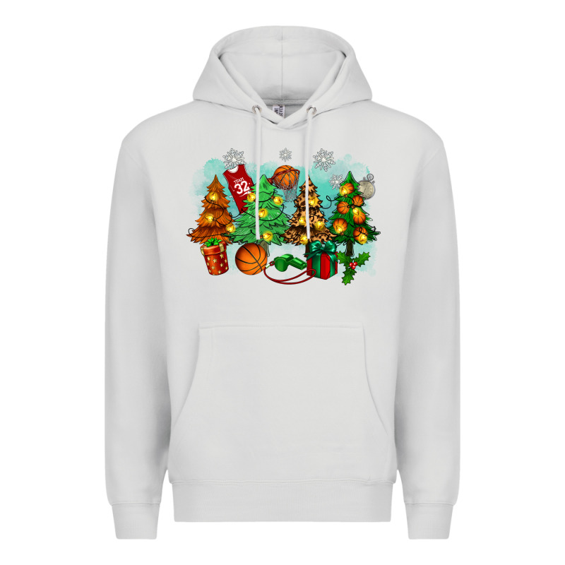 Christmas Trees With Basketball Premium Hoodie by Zillion Design Studio | Teevron