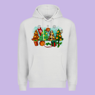 Christmas Trees With Basketball Premium Hoodie Designed By Zillion Design Studio