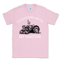 Bubblegum Pink I'D Rather Be On My Tractor Classic Tee - Bettercallsaul