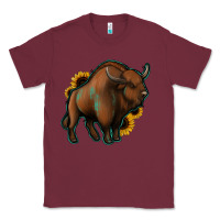 Burgundy Western  Bison Classic Tee - Jasminsmagicworld