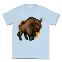 Dusty Blue Western  Bison Classic Tee - Jasminsmagicworld