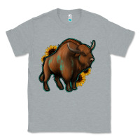 Heather Grey Western  Bison Classic Tee - Jasminsmagicworld
