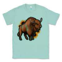 Seafoam Western  Bison Classic Tee - Jasminsmagicworld