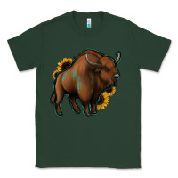 Sports Green Western  Bison Classic Tee - Jasminsmagicworld