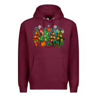 Burgundy christmas trees with basketball Premium Hoodie - Zillion Design Studio