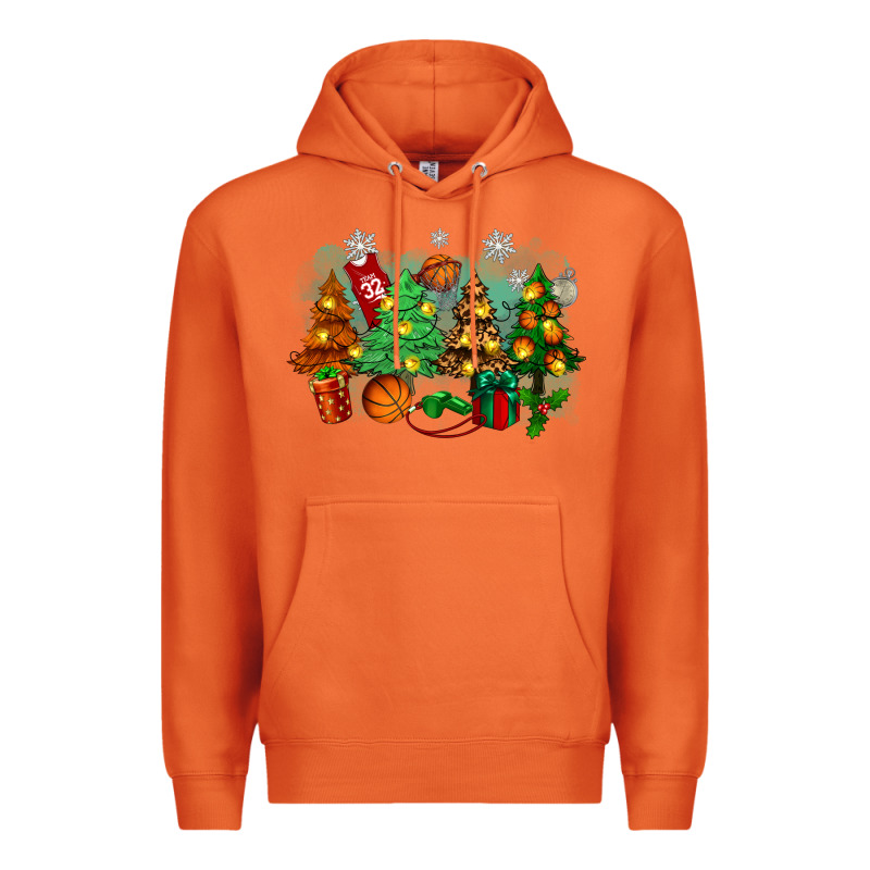 Christmas Trees With Basketball Premium Hoodie by Zillion Design Studio | Teevron