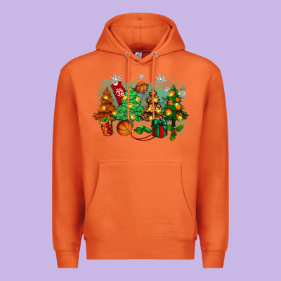 Christmas Trees With Basketball Premium Hoodie Designed By Zillion Design Studio