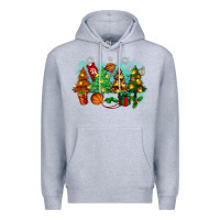 Heather Grey christmas trees with basketball Premium Hoodie - Zillion Design Studio