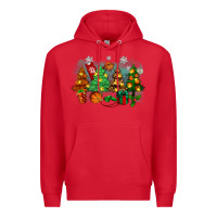 Red christmas trees with basketball Premium Hoodie - Zillion Design Studio