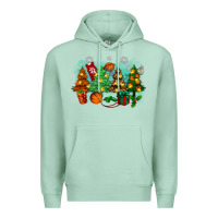 Seafoam christmas trees with basketball Premium Hoodie - Zillion Design Studio