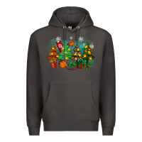 Smoke christmas trees with basketball Premium Hoodie - Zillion Design Studio