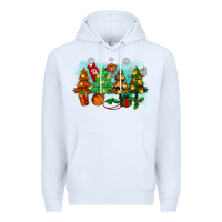 White christmas trees with basketball Premium Hoodie - Zillion Design Studio