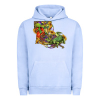 Pigment Grape Ice Louisiana Map With Mardi Gras Crocodile Urban Hoodie - RanaPortraitStore
