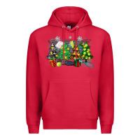 Cardinal christmas trees with tennis Premium Hoodie - Zillion Design Studio