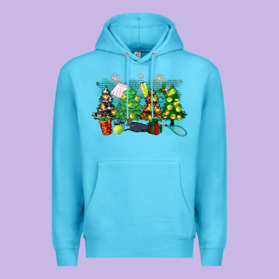 Christmas Trees With Tennis Premium Hoodie Designed By Zillion Design Studio