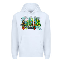 White christmas trees with tennis Premium Hoodie - Zillion Design Studio