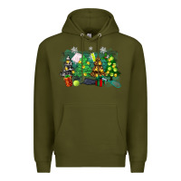 Army Green christmas trees with tennis Premium Hoodie - Zillion Design Studio