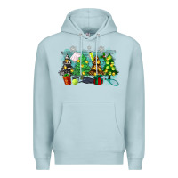 Blue Mist christmas trees with tennis Premium Hoodie - Zillion Design Studio