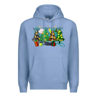 Colony Blue christmas trees with tennis Premium Hoodie - Zillion Design Studio