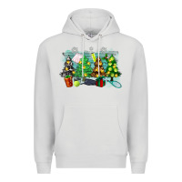 Dove Grey christmas trees with tennis Premium Hoodie - Zillion Design Studio