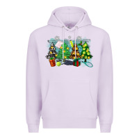 Lilac christmas trees with tennis Premium Hoodie - Zillion Design Studio