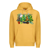 Mustard christmas trees with tennis Premium Hoodie - Zillion Design Studio