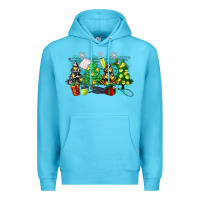 Ocean Blue christmas trees with tennis Premium Hoodie - Zillion Design Studio