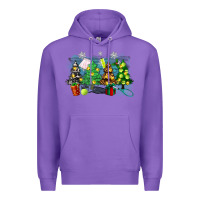 Purple christmas trees with tennis Premium Hoodie - Zillion Design Studio