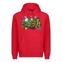 Red christmas trees with tennis Premium Hoodie - Zillion Design Studio
