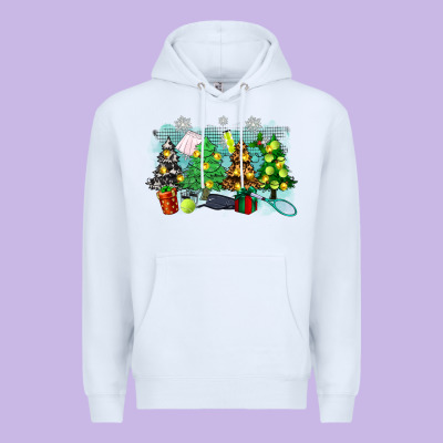 Christmas Trees With Tennis Premium Hoodie Designed By Zillion Design Studio