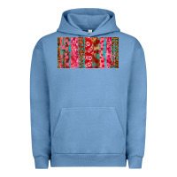 Pigment Pebble Blue Love brushstrokes xoxo leopard and turquoise Urban Hoodie - RanaPortraitStore
