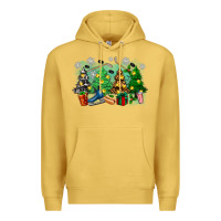 Antique Gold christmas trees with hockey Premium Hoodie - Zillion Design Studio