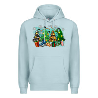 Blue Mist christmas trees with hockey Premium Hoodie - Zillion Design Studio